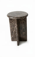 Dark Emperador Cross-Base Stone Accent Table